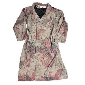 Vintage Floral Trench Rain Jacket - L